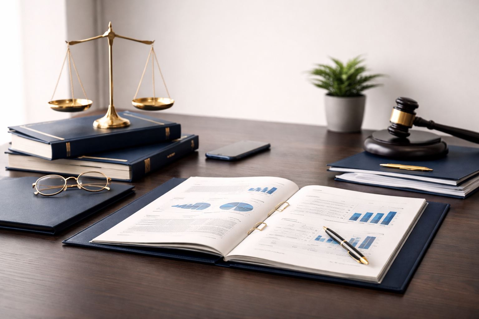 Ilustrasi legal due diligence perusahaan untuk kerja sama bisnis, akuisisi, dan investasi dengan dokumen hukum, berkas audit, serta elemen kantor profesional bernuansa minimalis.